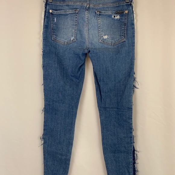 7 for all mankind Roxanne Ankle Fray Jeans in Bright Houston Size 28 - Picture 6 of 9